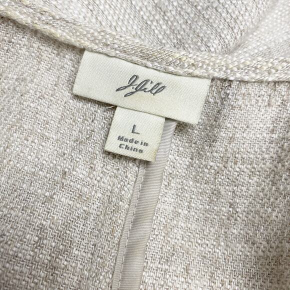 Vintage J.Jill Womens Size L Button Front Linen Blend Cream Jacket - Picture 2 of 6